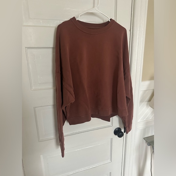 TKEES Core Boxy Crewneck in Cafe - Picture 3 of 5